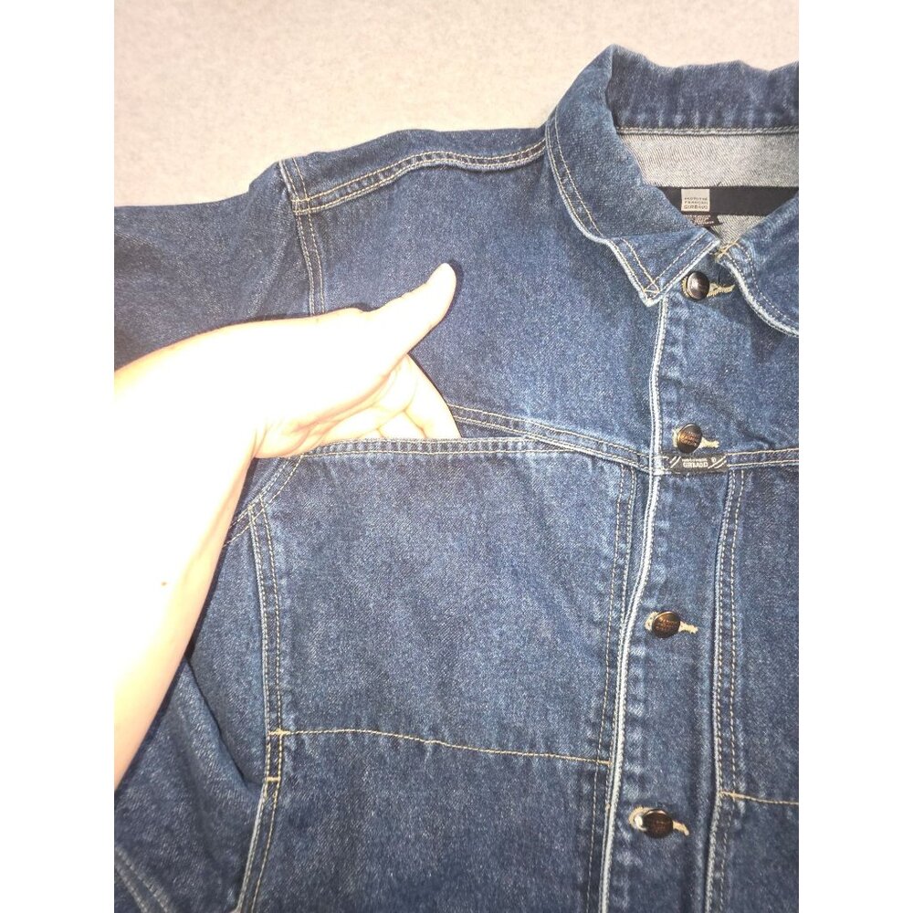 Marithe Francois Girbaud Baggy Men's Denim Trucker Jacket Y2K Vintage Size XL - Picture 5 of 11